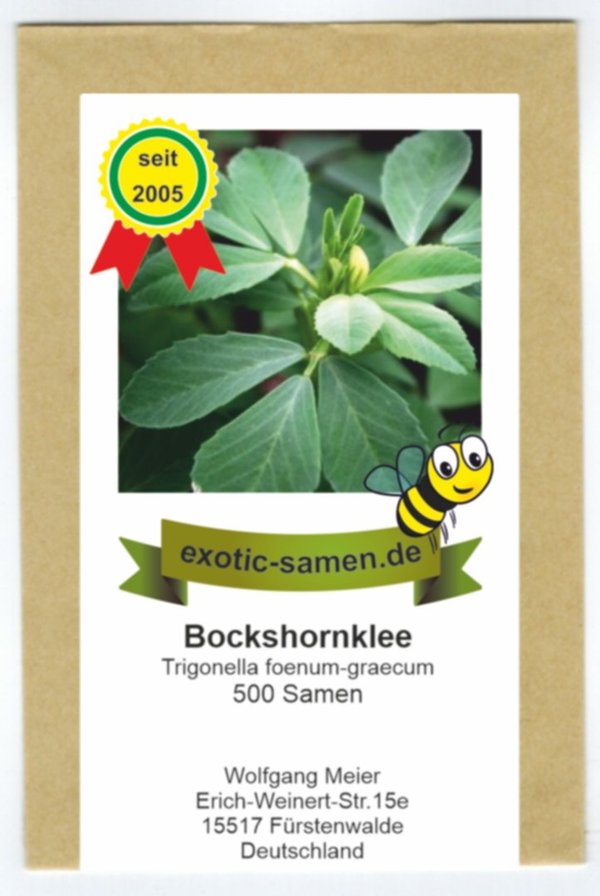 Bockshornklee - Bienenweide - Gewürz- und Arzneipflanze - salz- und trockentolerant - 500 Samen
