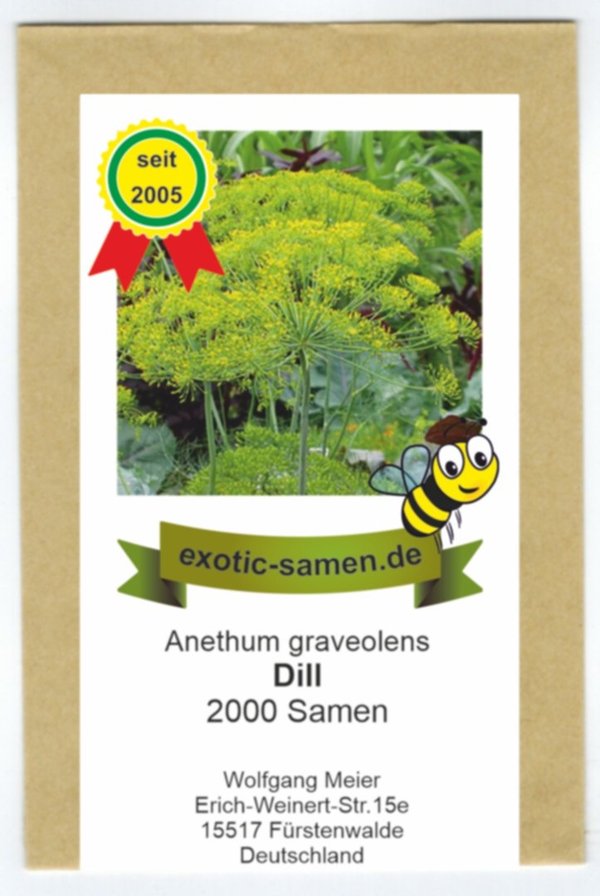 Dill - Bienenweide - Anethum graveolens - 2000 Samen