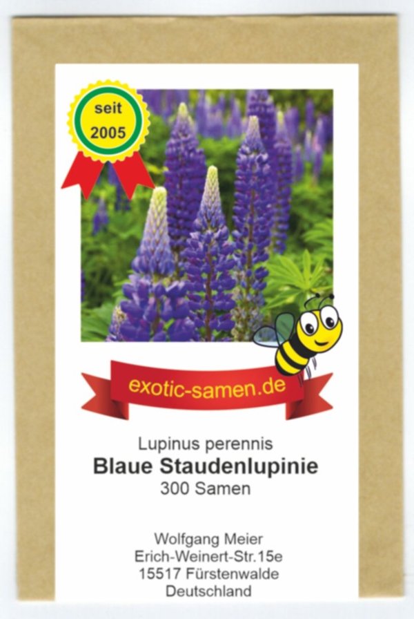 Wilde Lupine - Staudenlupine - Bienenweide - Lupinus perennis - 300 Samen