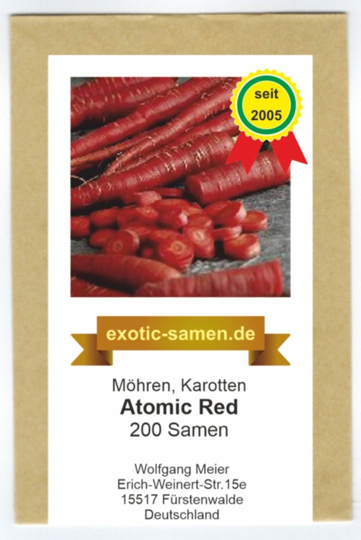 Karotte Atomic Red 1.000 Samen Daucus Carota  rote Möhre 