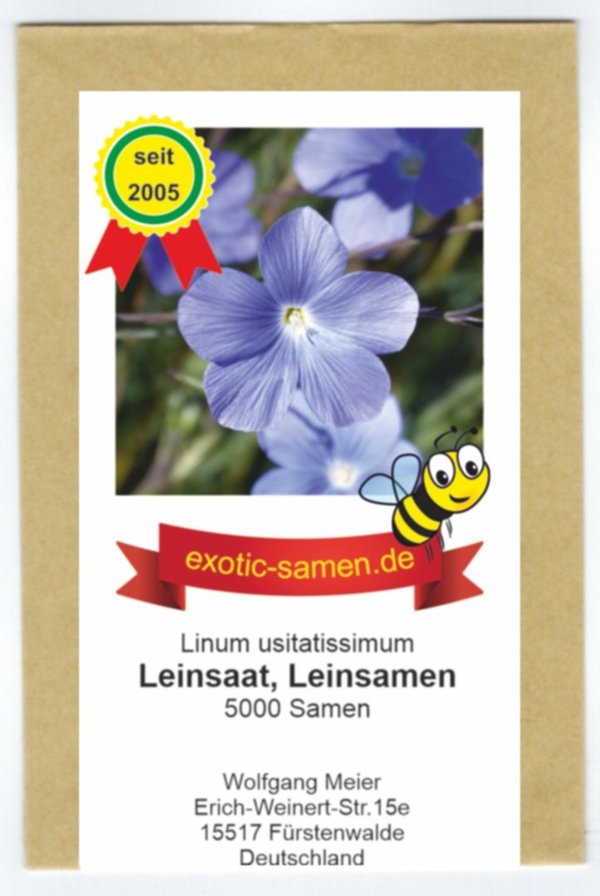 Leinsaat - Linum usitatissimum - Bienenweide - Zier- und Arzneipflanze - 5000 Samen