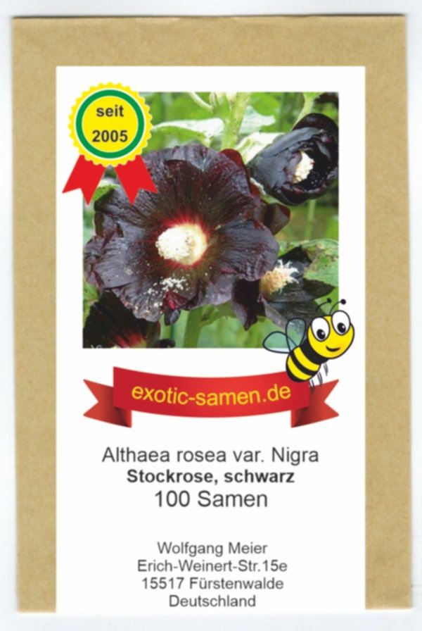 Schwarze Stockrose – Schwarze Malve - Bienenweide - Zier- / Arzneipflanze – 100 Samen