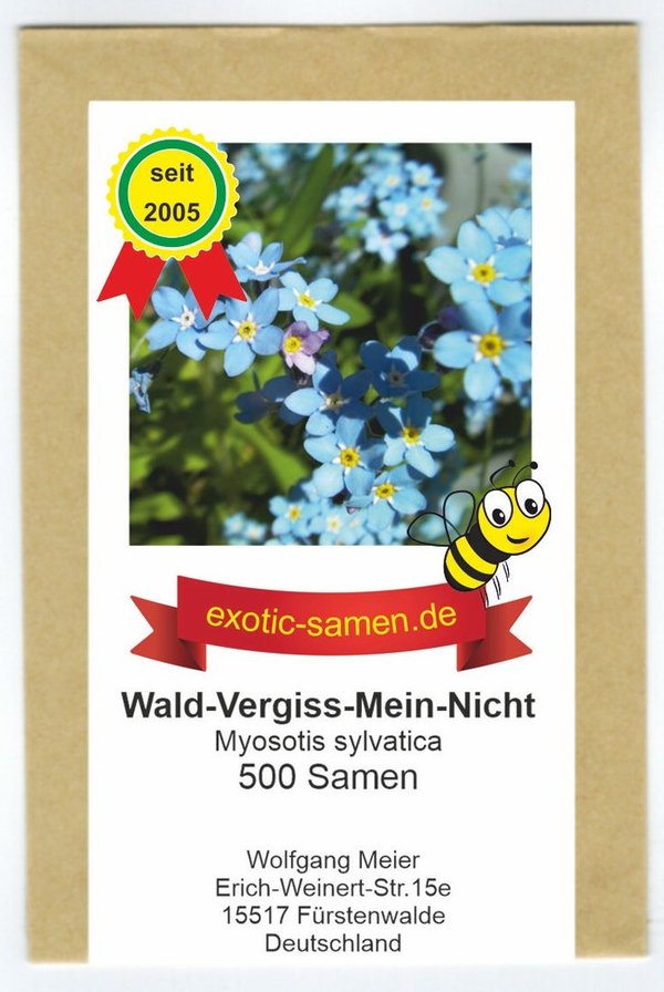 Wald-Vergiss-Mein-Nicht - Myosotis sylvatica - Bienenweide - 500 Samen