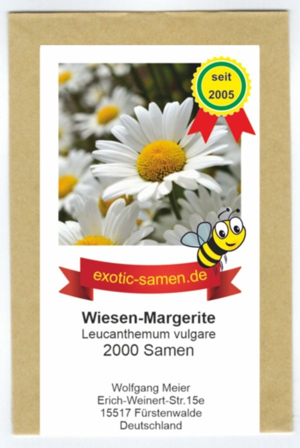 Magerwiesen-Margerite - Bienenweide - Schmetterlingsmagnet - Leucanthemum vulgare - 2000 Samen