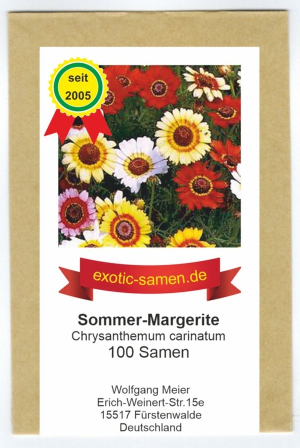 Chrysanthemum carinatum - Wucherblume - Sommer-Margerite - 100 Samen