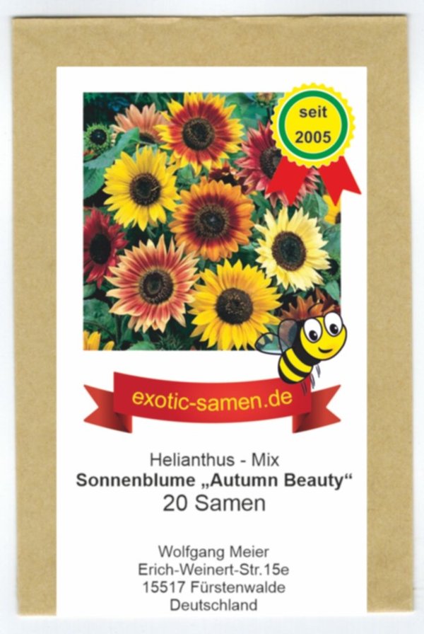 Sonnenblume - Helianthus - Bienenweide - Autumn Beauty - Samenmischung - 20 Samen