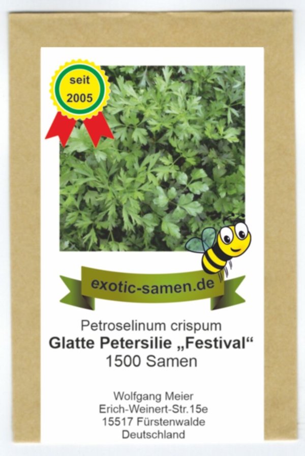 Petersilie glatt - Petroselinum crispum - Bienenweide - Festival - 1500 Samen