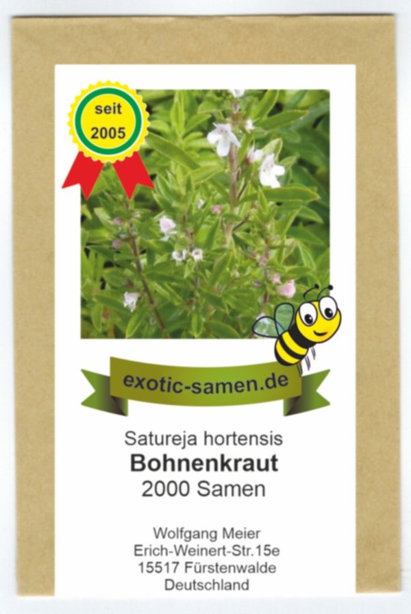 Bohnenkraut einjährig - Bienenweide - Satureja hortensis - 2000 Samen