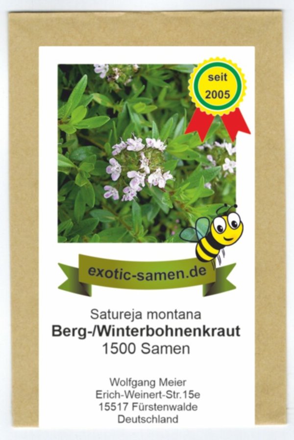 Winter-, Bergbohnenkraut - Bienenweide - mehrjährig - Satureja montana - 1500 Samen