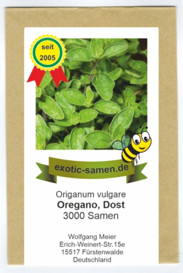 Oregano - Dost - Bienenweide - Origanum vulgare - 3000 Samen