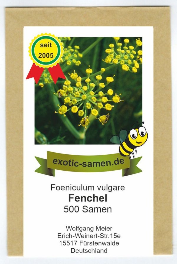 Fenchel, Süßfenchel - Bienenweide - Arzneipflanze des Jahres 2009 - Foeniculum vulgare - 500 Samen